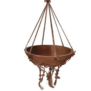 Birch Wood Salad Fruit Bowl The Great Alaskan Bowl Co 10" W/ Jute Hanger